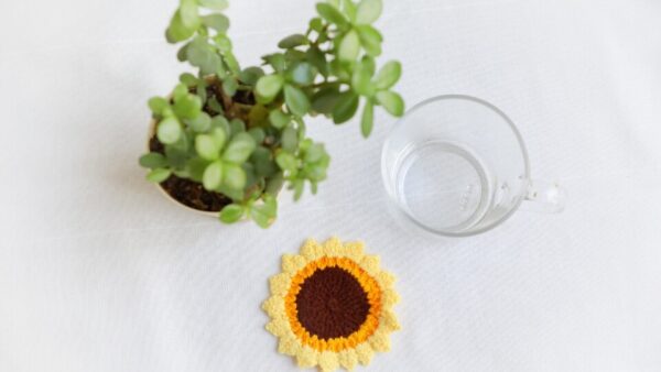 Pair of Floral Crochet Coasters - Image 2
