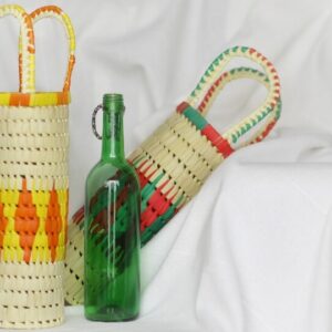 Wine Holder Palm Leaves Basket