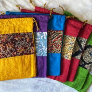 Cotton Kalamkari Gift Bags (Various Colours)