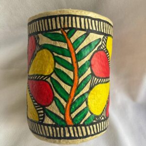 Madhubani Painted Paper Mache Pen Stand
