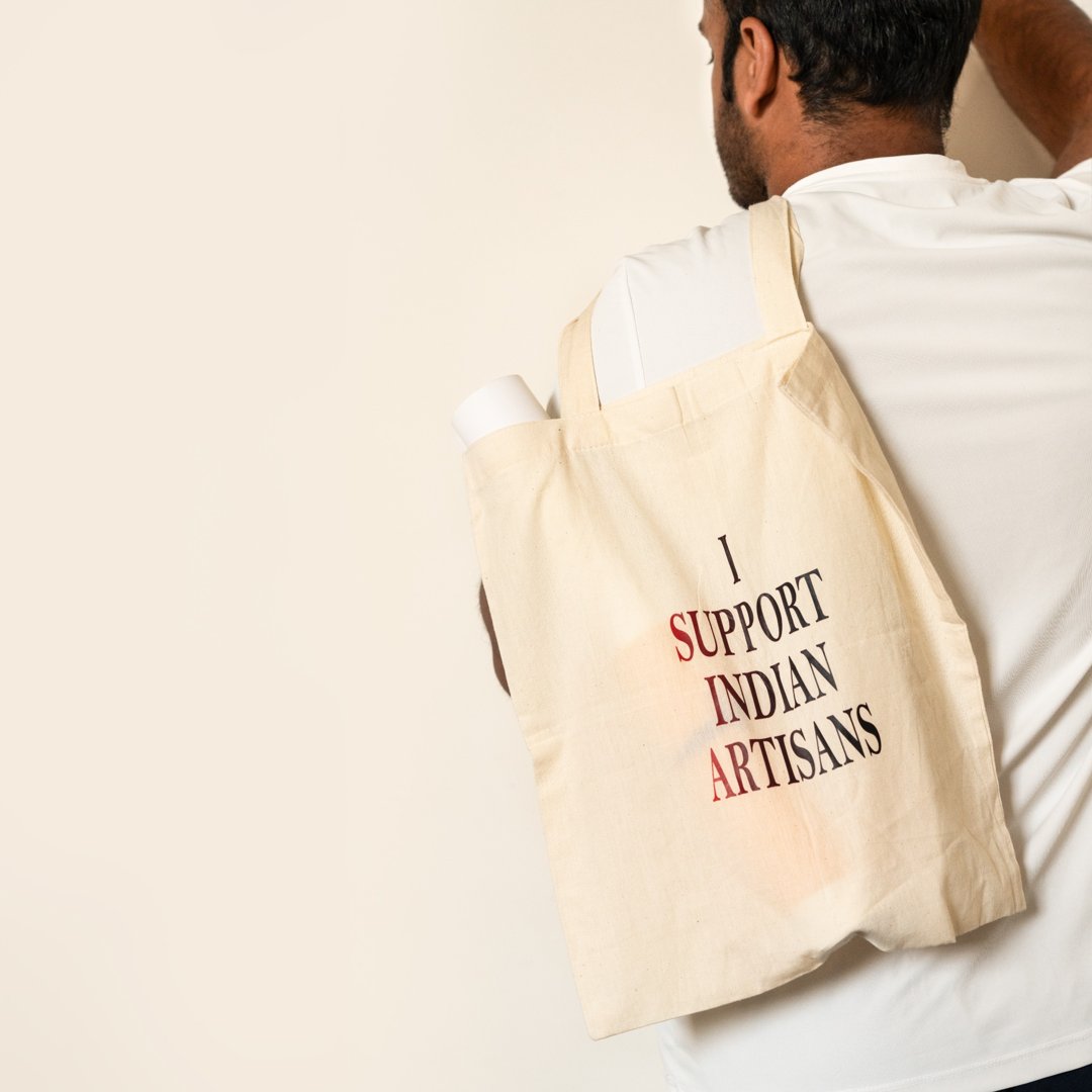 "I Support Indian Artisans" Tote Bag