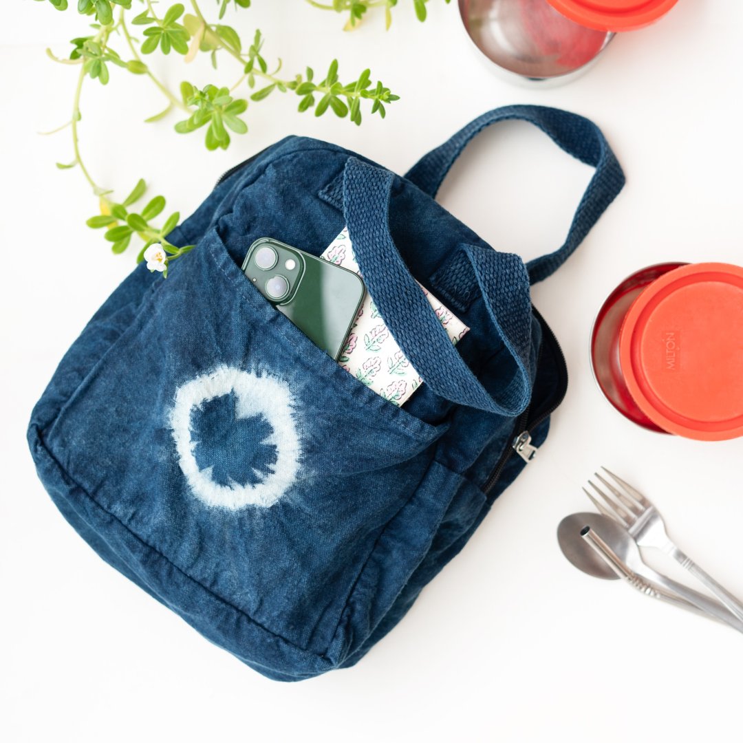Natural Tie and Dye Lunch Bag
