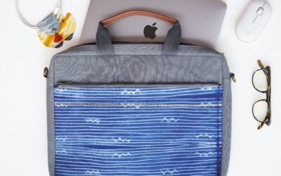 78394 shibori laptop bag - blue feat