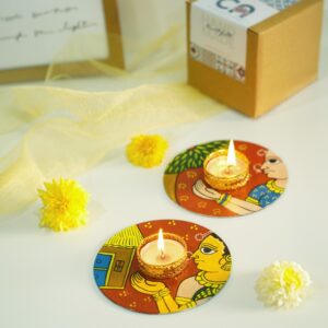 Pair of Cherial CD tealight holders