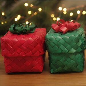 Palm Leaf Box with Bow- Colorful edition